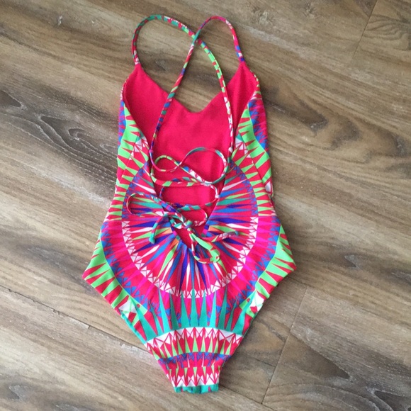 Mara Hoffman Geometric Print Neon One Piece Suit - Picture 3 of 8